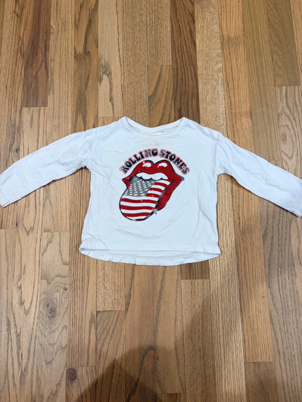 Zara baby girl sequin Rolling Stones long sleeve shirt